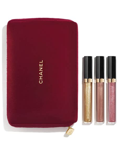 chanel lipgloss trio|Chanel lip gloss gift set.